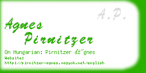 agnes pirnitzer business card